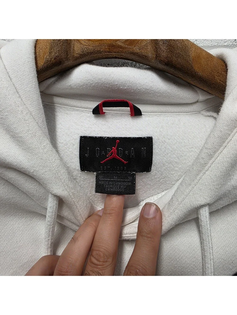 Jordan x Paris Saint-Germain Fleece Pullover Hoodie Paname White M 22x31